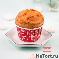 Формы бумажные с ламинацией «Маффин» 50х40 мм (Красные с оленями) 100 шт