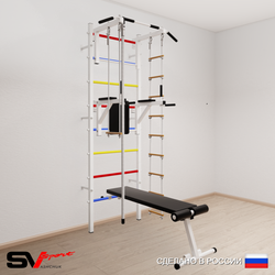 Шведская стенка Sv Sport 587 (Турник стандарт/Брусья/Скамья/Канат/Лестница/Трапеция)