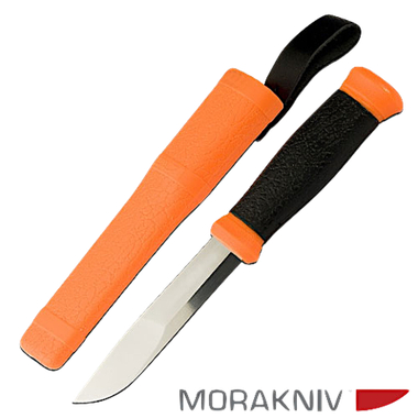 Нож MoraKNIV 12057 универс. 2000 оранж. в пласт.ножнах дл.лез.106мм