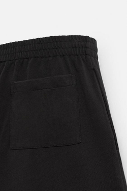 ZARA БЕРМУДЫ С КОНТРАСТНОЙ ВЫШИВКОЙ, ЧЕРНЫЙ