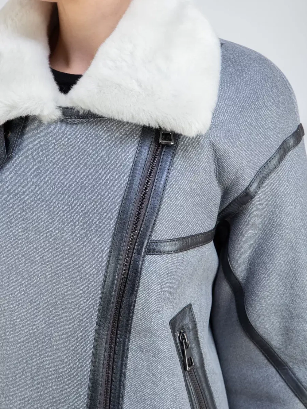 Дубленка авиатор натуральная зимняя