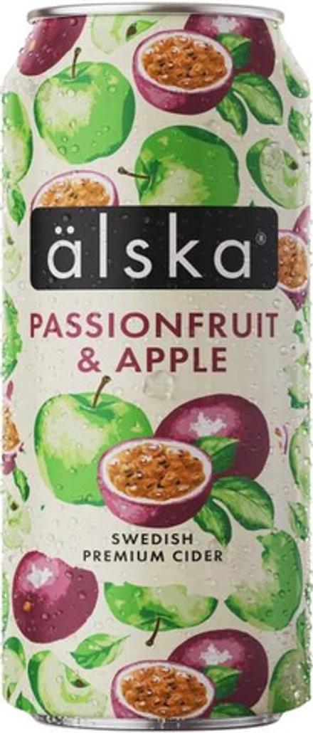Сидр Алска Маракуйя и Яблоко / Alska Passion Fruit & Apple 0.44 - банка