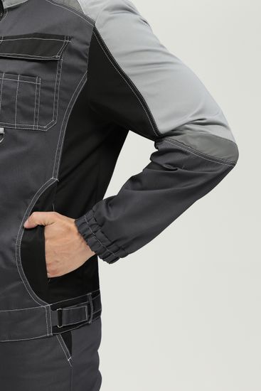 Костюм "Вектрон-2" полукомбинезон (т.серый/св.серый/черный)