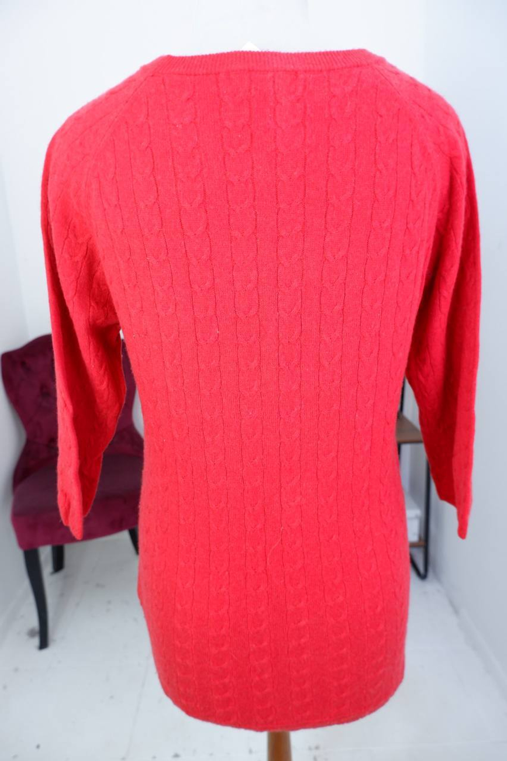 Джемпер KORPOTWO яркий cо стильными косами из шерсти и кашемира 46 размер