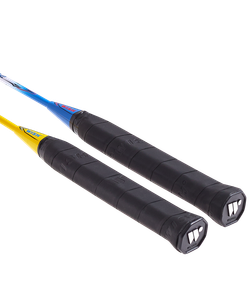 Набор для бадминтона Alumtec 502, 2 ракетки, 2 волана, синий/желтый