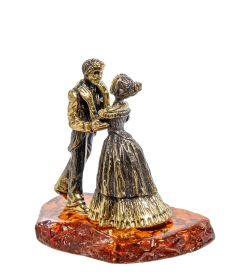 AM-2058 Фигурка «Парочка Вальс» (латунь, янтарь)