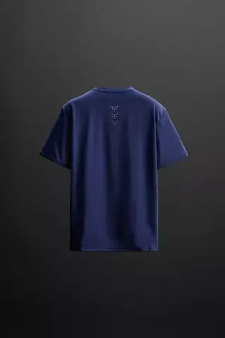 ZARA ФУТБОЛКА ИЗ ВЫСОКОТЕХНОЛОГИЧНОЙ ТКАНИ С ПЕРФОРАЦИЕЙ, МОРСКОЙ СИНИЙ