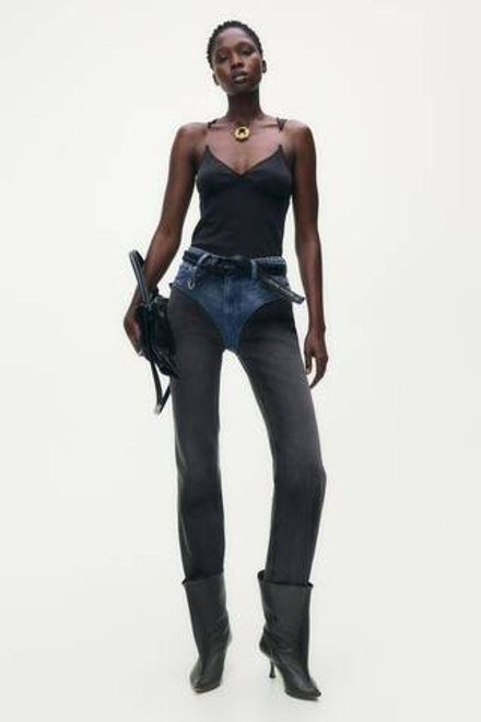 H&M - Glenn Martens Двухцветные джинсы прямого кроя, синий