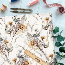 Ткань штапель букет нежных сухоцветов