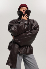 Куртка реглан из экокожи