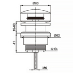 Донный клапан AZARIO для раковины, CLIC-CLAC, 1 1/4, латунь, золото (AZ-105-GL)