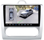 Магнитола для Ford Focus 2 2004-2011 (климат) - FarCar BX003M-360 монитор 9.5" 2K QLED на Android 13, 6Гб+128Гб, CarPlay, 4G SIM-слот, 4 камеры в комплекте