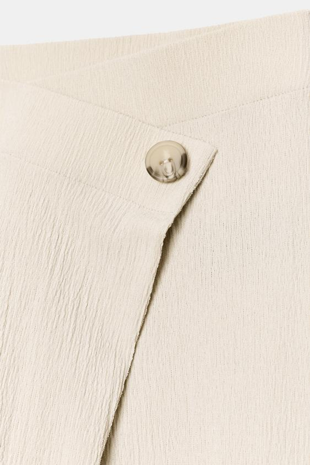 ZARA БРЮКИ С ЗАПАХОМ ИЗ ФАКТУРНОЙ ТКАНИ, БЕЖЕВЫЙ