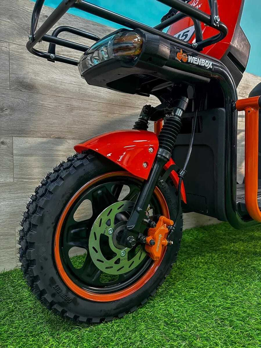 Электровелосипед Wen-box U5, большой аккумулятор 30Ah с двумя курьерскими багажниками (красный)