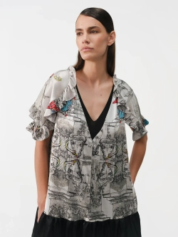 Платье многослойное принтованное OLA OLA