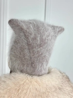 Шапка с ушками зимняя ангора вязаная