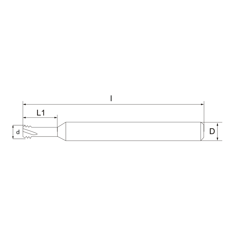 VM-SM181 Резьбофреза твердосплавная M4x0,7 HRC55