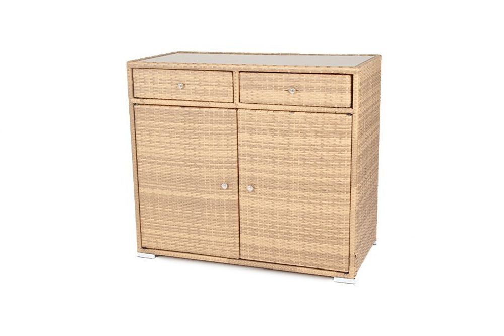 Мальта, тумба плетеная из искусственного ротанга, цвет соломенный