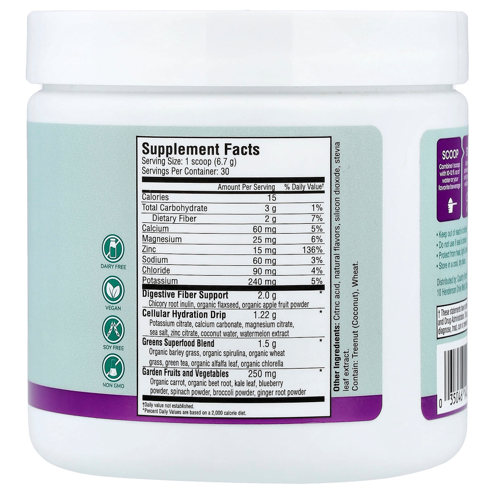 Country Farms, Refreshers, суперзелень и электролиты, со вкусом маракуйи, 201 г (7,09 унции)