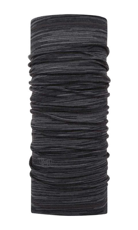 Тонкий шерстяной шарф-труба Buff Wool lightweight Castlerock Grey Multi Stripes Фото 1