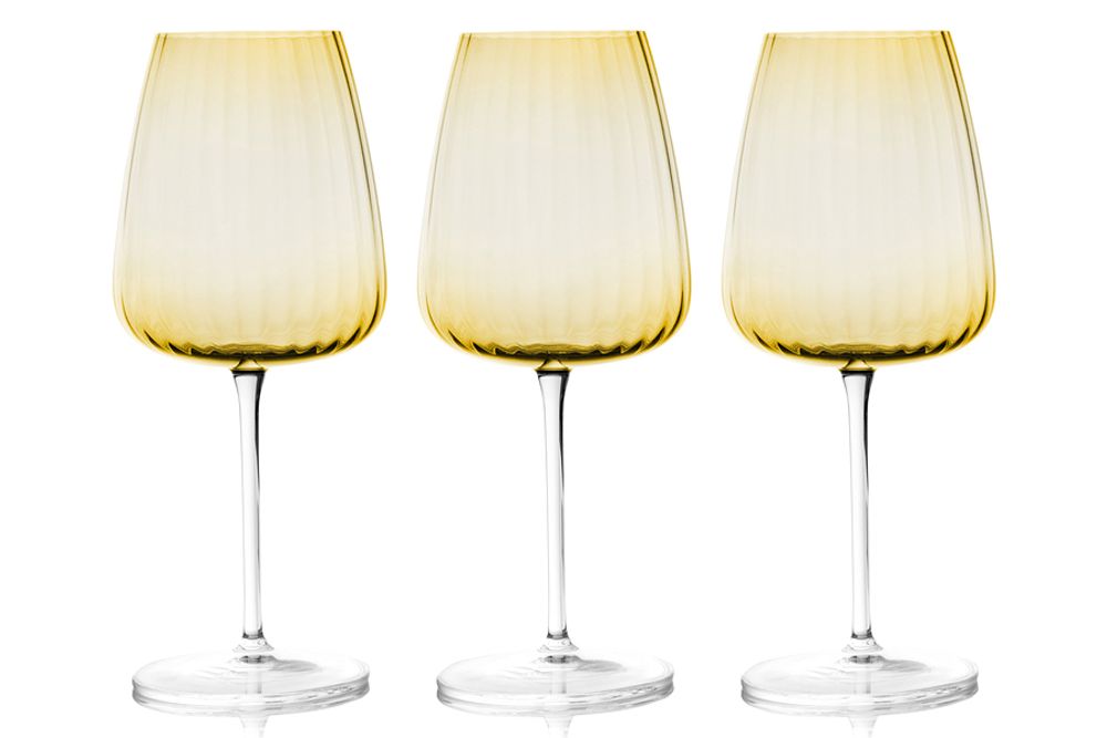 Набор из 6-ти хрустальных бокалов для вина LR-011, 550 мл, янтарный