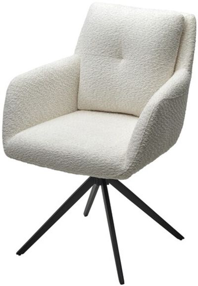Стул MEADOW 360 град. поворот. Белый XD841-01, букле / черный каркас, ®DISAUR