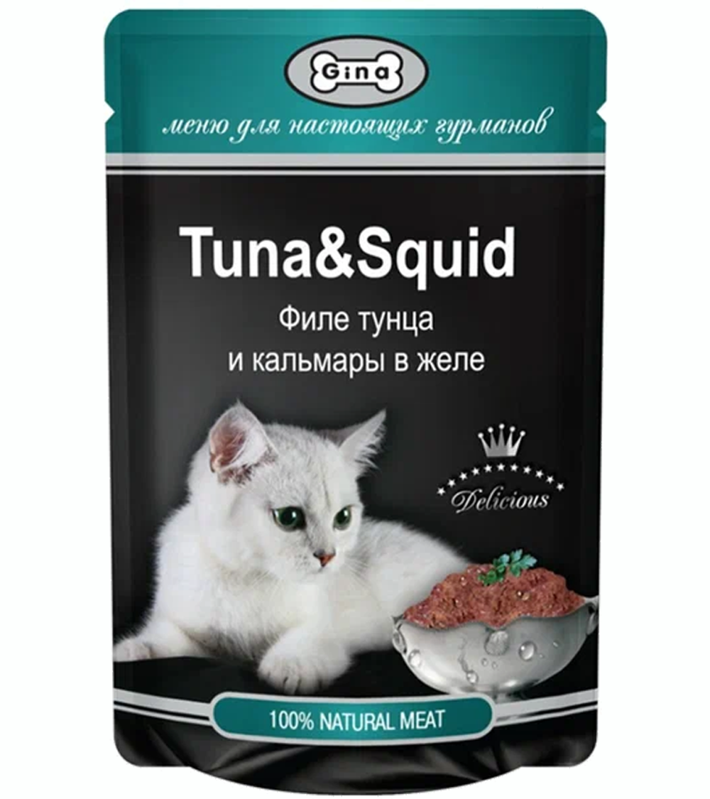 Gina Tuna Squid Тунец и кальмаром в желе 85гр.