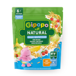 Каша молочная Gipopo Овсяная банан,яблоко,земляника 170 гр