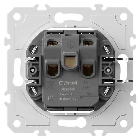 Механизм универсальной розетки мультистандарт 16А 250В~ на винтах,  серия DB
