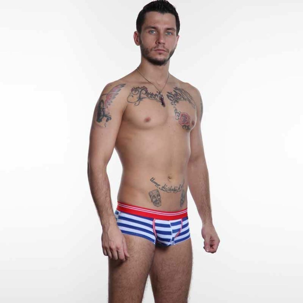 Мужские трусы хипсы в синюю полоску TOOT Paradise Blue Boxer TT00057