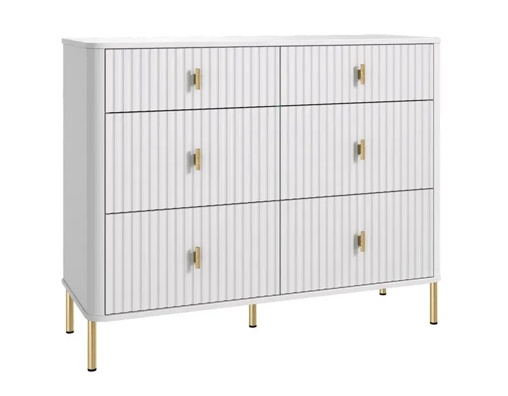 Комод для одежды Аляска , 6 ящиков, белый