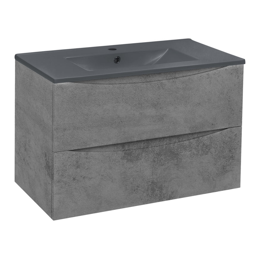 Тумба под раковину Vincea Mia 750 подвесная, 2 выкатных ящика soft close, Beton