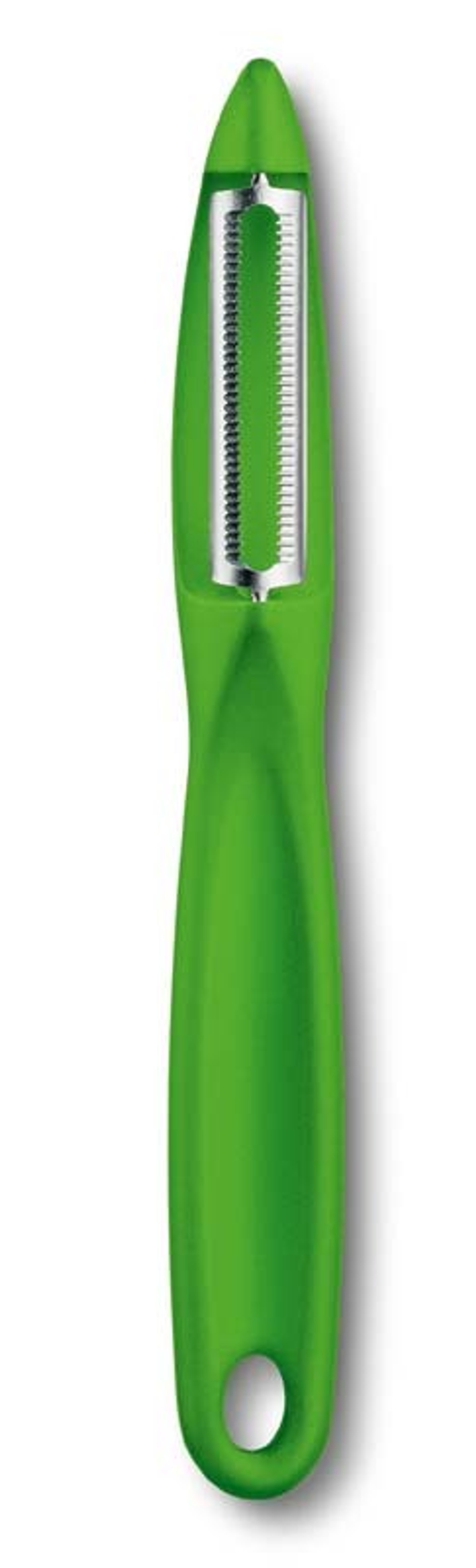 Фото  овощечистка VICTORINOX универсальная двустороннее зубчатое лезвие из нержавеющей стали зелёная пластиковая рукоять с гарантией