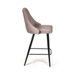 Стул полубарный Berg, бархат пепельно-бежевый 25/ чёрный конус