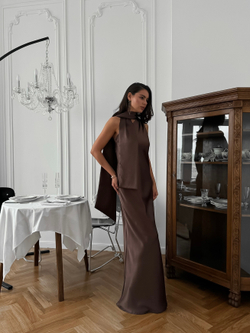 Платье из атласной ткани Mulberry
