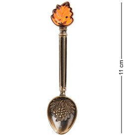 Народные промыслы AM-3165 Ложка «Рябина» (латунь, янтарь)