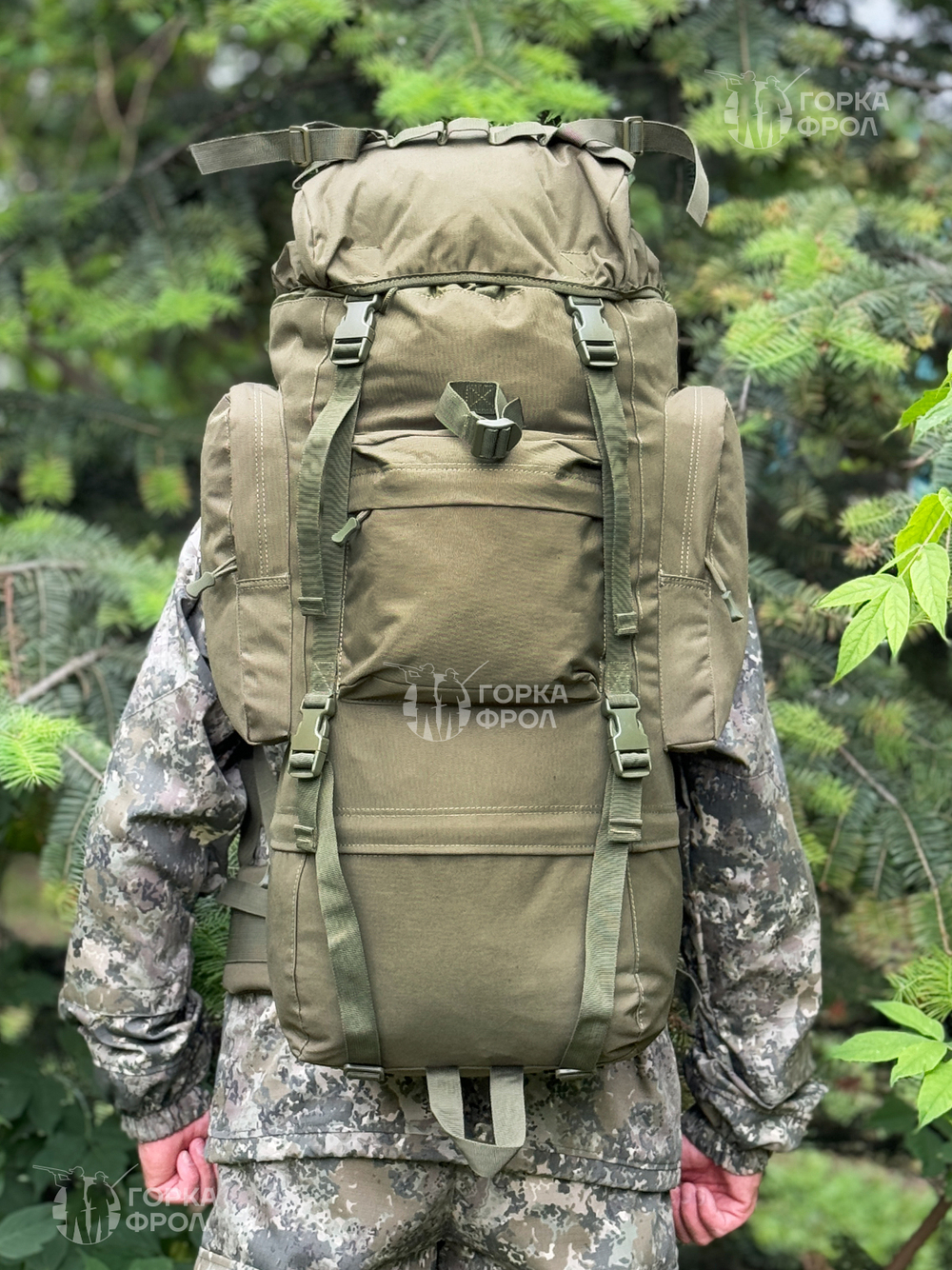 Рюкзак тактический Grizzly 75 л Cordura 500D олива