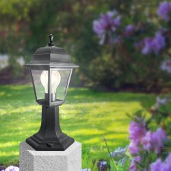 Садово-парковый светильник ЭРА «Оскар» НТУ 04-60-001 черный 4-гранный напольный IP44 Е27 max60Вт