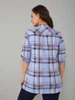 Блузка БЛ-131/клетка-голубая