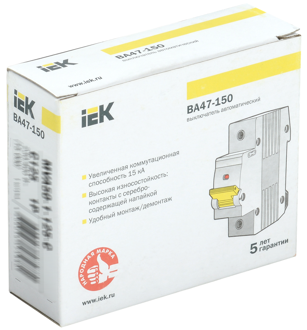 KARAT Автоматический выключатель ВА47-150 1P D 125А 15кА IEK