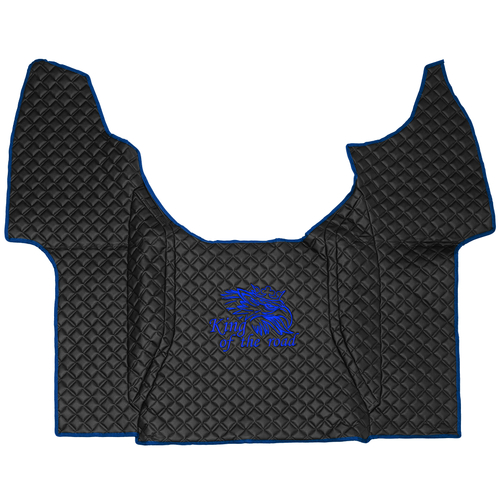 Ковры SCANIA 6 серии P (автомат), (экокожа, черный, синий кант, синяя вышивка)