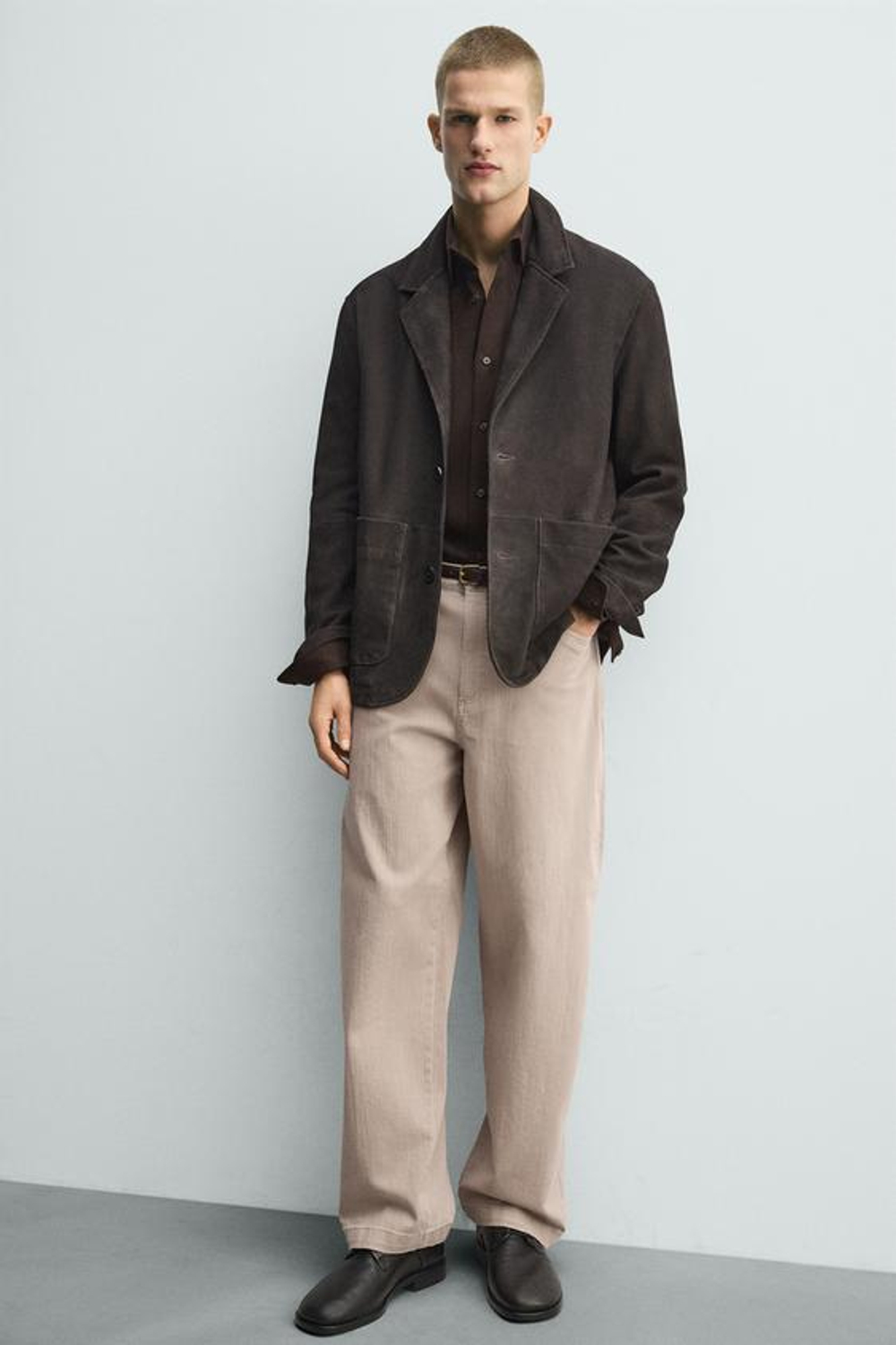 ZARA БРЮКИ RELAXED FIT, ЦВЕТ РОЗОВОГО ДЕРЕВА