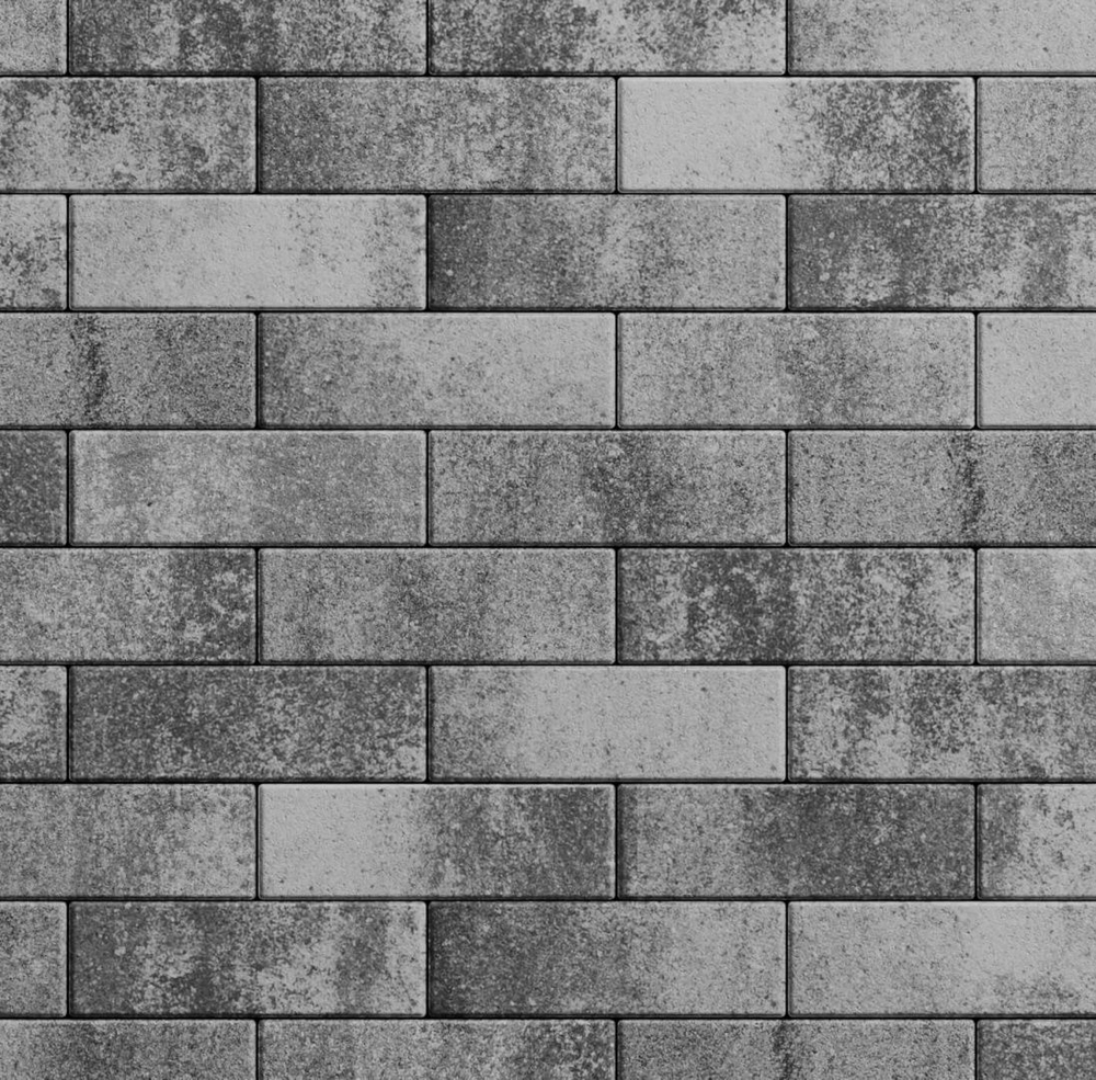 Тротуарная плитка ПРЯМОУГОЛЬНИК 300х100 мм - Листопад гладкий Антрацит