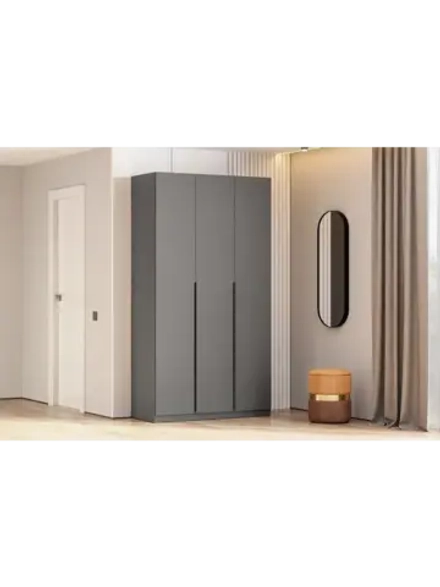 Шкаф для одежды распашной Графит Серый 120х51х221 см