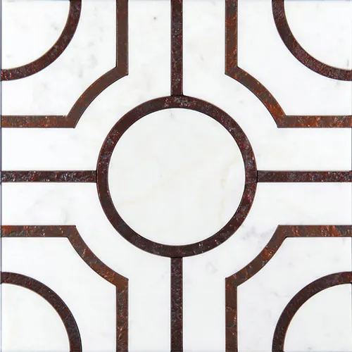 ACM-W-2/5 Итальянская мозаика мрамор Skalini Alcamo белая  светлая глянцевая