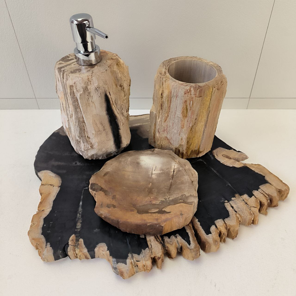 Набор из окаменелого дерева 4 предм Fossil Set NF-63292 поднос 149