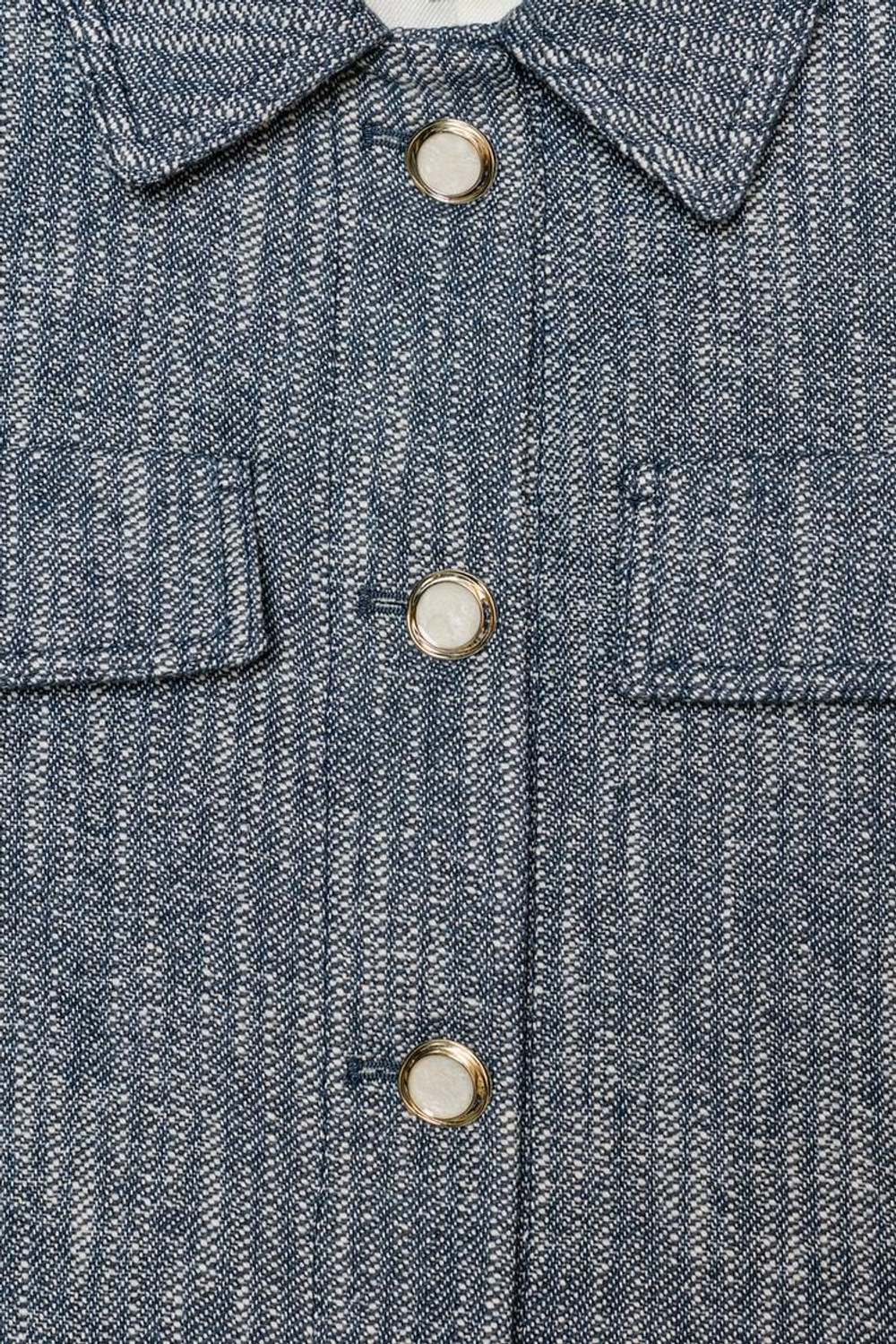 ZARA КОРОТКАЯ КУРТКА ИЗ РЕЛЬЕФНОЙ ТКАНИ, СИНИЙ/БЕЛЫЙ