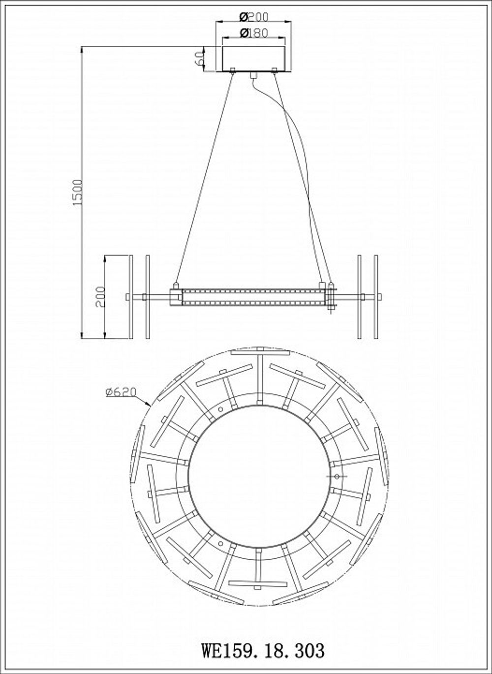 Подвесной светильник Wertmark Nicola WE159.18.303