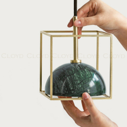 Подвесной светильник Cloyd TESSER P1 / латунь - зелен.мрамор (арт.11051)