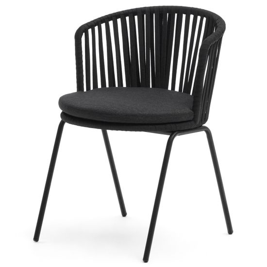 Saconca Садовый стул из шнура и стали с черной окраской